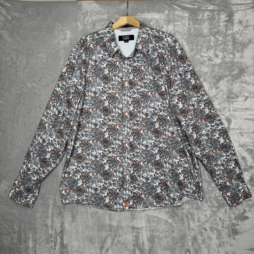 Cody James Shirt Mens XL Floral Paisley Stretch Western Button Up